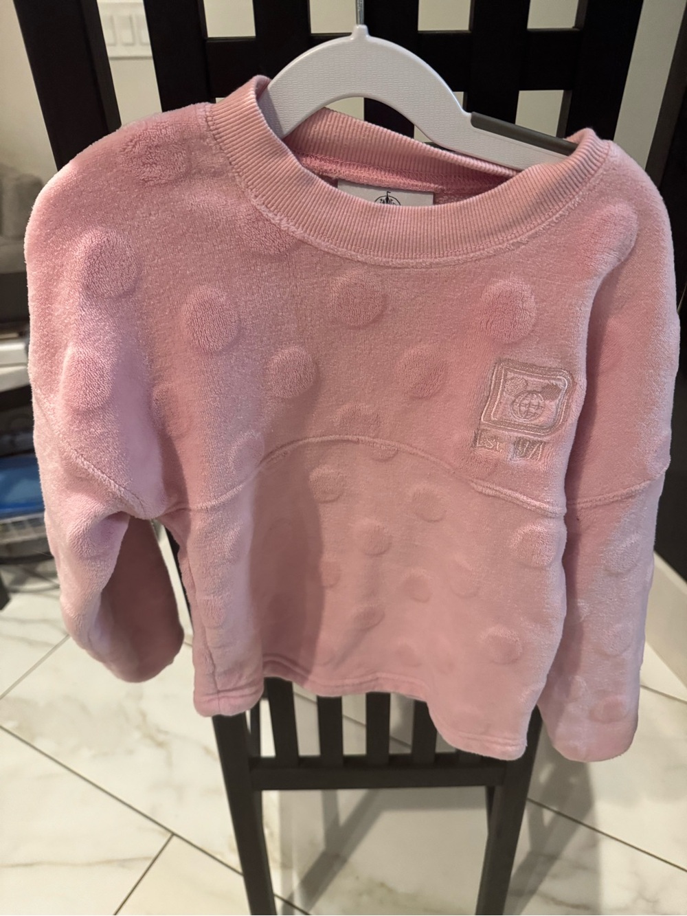 Disney Light Pink Textured Dot Pullover Sweatshirt